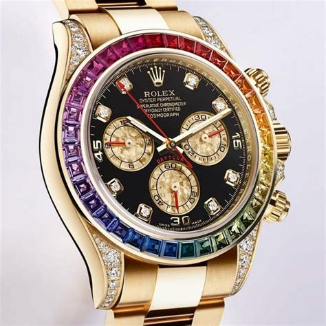 rolex mit bunten steinen|rolex rainbow umgebung.